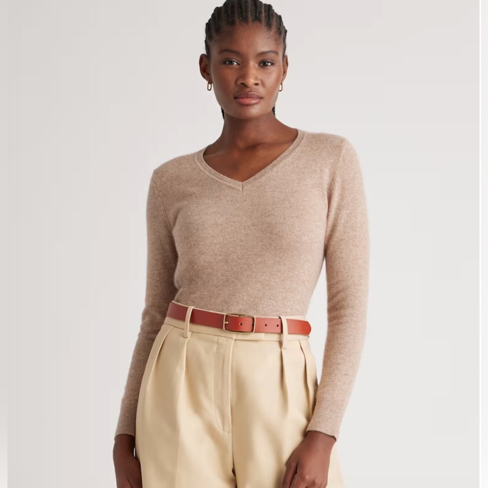 Quince Mongolian Cashmere V-Neck Sweater